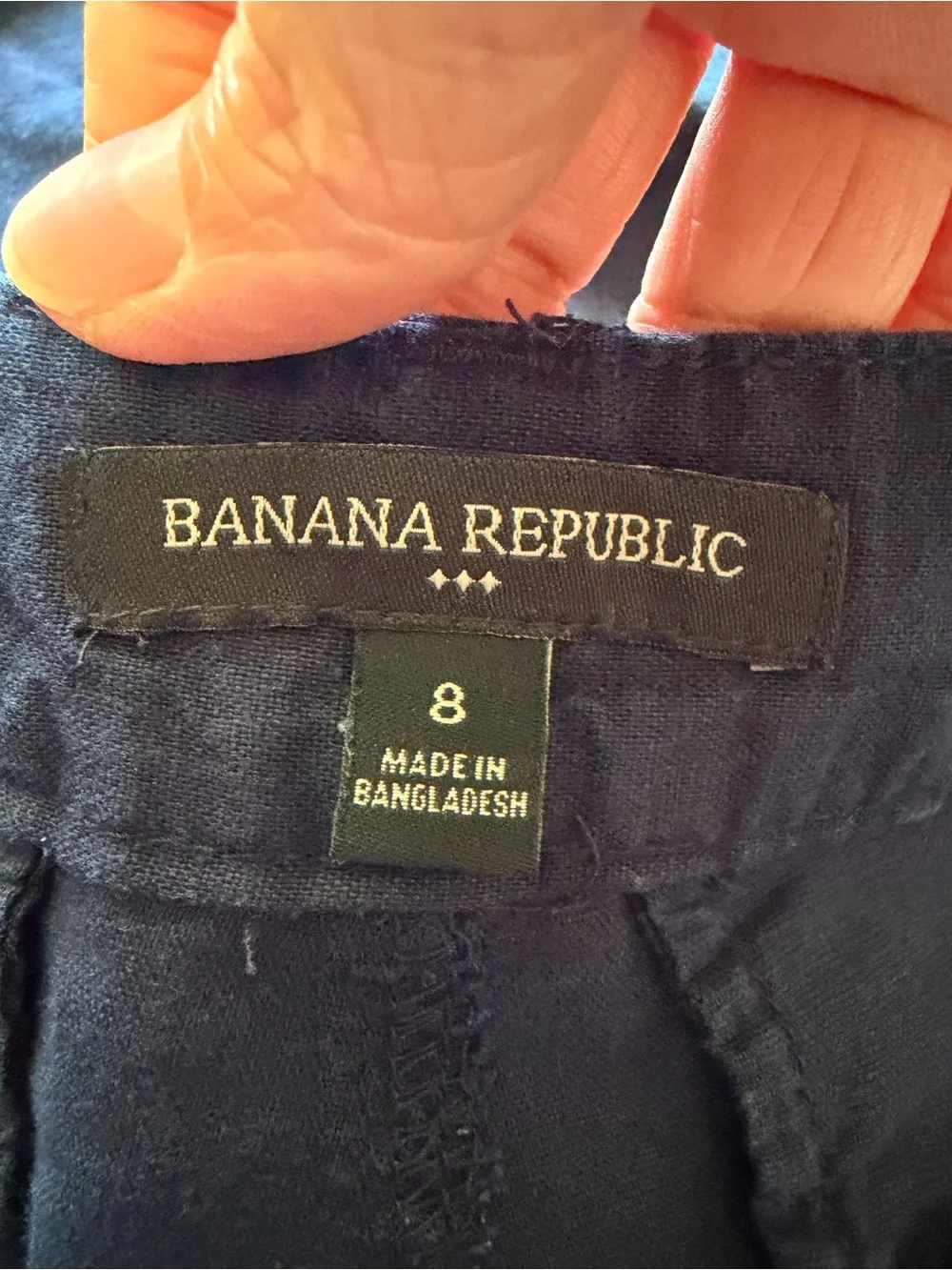 Banana Republic Navy Blue Linen Blend Wide Leg Pants